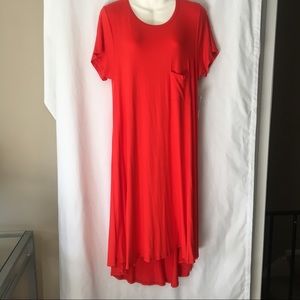 Lularoe Carly Dress BNWT blood red orange SZ Med